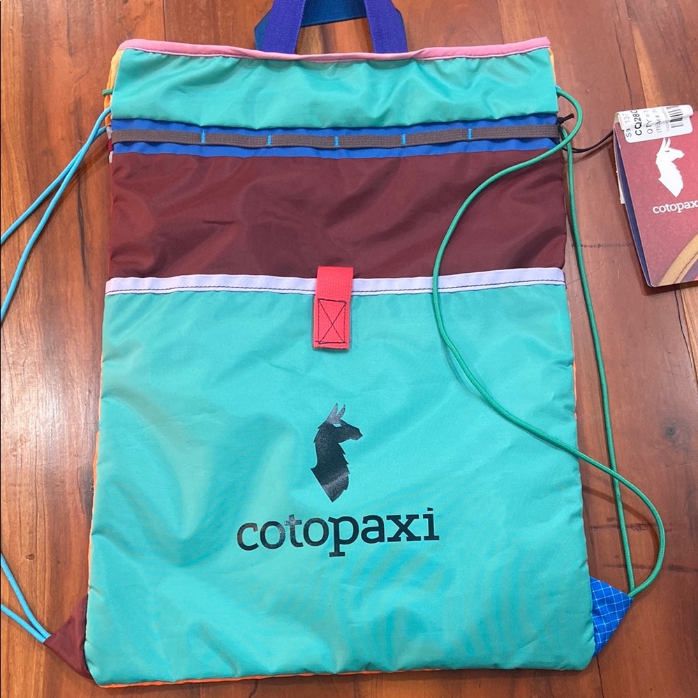Cotopaxi Blue and Brown Backpack with Color-Blocking Design